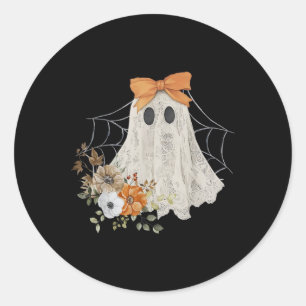 Coquette Ghost Halloween Blume Ghost Spooky Spitze Runder Aufkleber