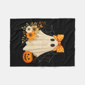 Coquette Ghost Halloween Flower Ghost Soky Lace Gh Fleecedecke (Vorderseite (Horizontal))