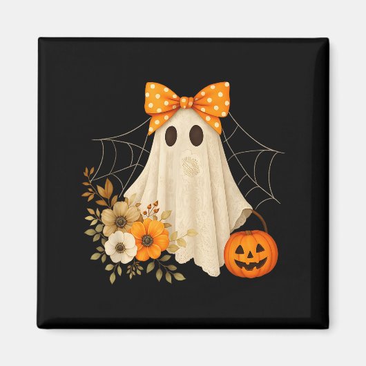Coquette Ghost Halloween Flower Ghost Soky Lace Gh Magnet (Vorne)