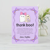 Coquette Ghost Halloween Geburtstag Danke-Karte Einladung (Stehend Vorderseite)