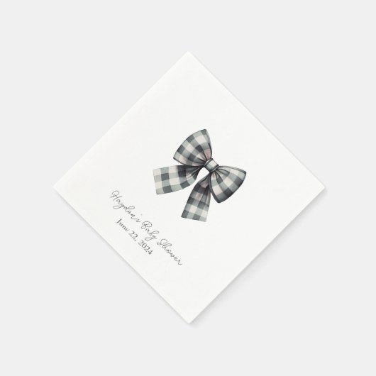 Coquette Gingham Bow Personalisiert Napkin Serviette (Ecke)