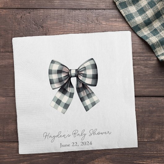 Coquette Gingham Bow Personalisiert Napkin Serviette