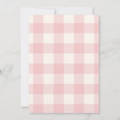 Coquette Gingham French Teddy Bear Baby Shower Einladung (Rückseite)