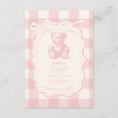 Coquette Gingham French Teddy Diapper Raffle Begleitkarte (Vorderseite)