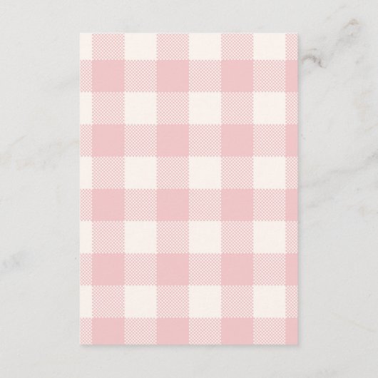 Coquette Gingham French Teddy Diapper Raffle Begleitkarte (Rückseite)