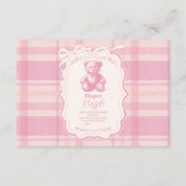 Coquette Gingham French Teddy Diapper Raffle Begleitkarte (Vorderseite)