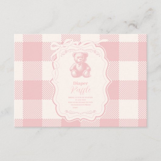 Coquette Gingham French Teddy Diapper Raffle Begleitkarte (Vorderseite)