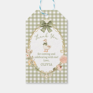 Coquette Gingham Silly Goose Geburtstags-Geschenk- Geschenkanhänger