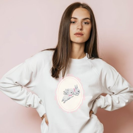 Coquette Girl - Trendy Bunny mit rosa Bug Hoodie