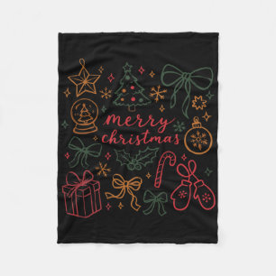 Coquette Girly Christmas Holly Xmas Jolly Merry Ch Fleecedecke