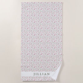 Coquette Girly Floral Pattern | Personalisierter N Strandtuch