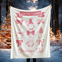 Coquette Gnome Lieblings-Weihnachtsklub Pink | Wei Fleecedecke