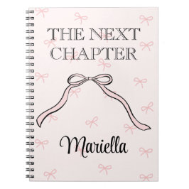 Coquette Graduate Personalized Pink Bow Diary Notizblock