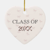 Coquette Graduate Pink Bow Graduation Class Year Keramik Ornament (Hinten)
