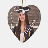 Coquette Graduate Pink Bow Graduation Class Year Keramik Ornament (Links)