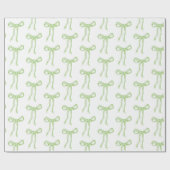Coquette Green Bow Band binden Knoten Geschenkpapier (Flach)