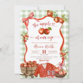 Coquette grüner Karierter Apfel unserer Augenbabyd Einladung (Vorderseite)