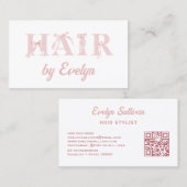 Coquette Hair QR Code Business Card Visitenkarte (Vorne/Hinten)