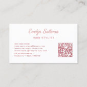 Coquette Hair QR Code Business Card Visitenkarte (Rückseite)