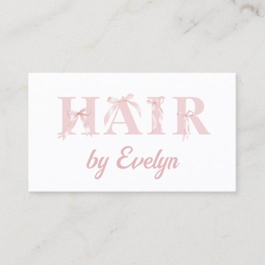 Coquette Hair QR Code Business Card Visitenkarte (Vorderseite)