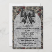 Coquette Halloween Dark Bow Einladung (Vorderseite)