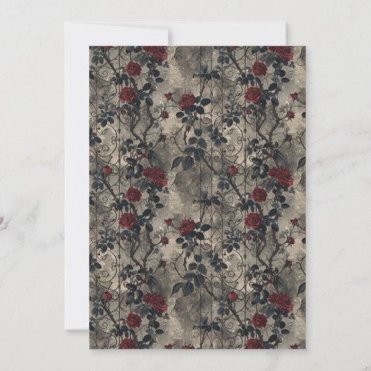 Coquette Halloween Dark Bow Einladung (Rückseite)