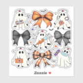 Coquette Halloween Ghost Nurse Klassischer T - Shi Aufkleber (Blatt)