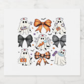 Coquette Halloween Ghost Nurse Klassischer T - Shi Schaumweinetikett (Einzelnes Label)