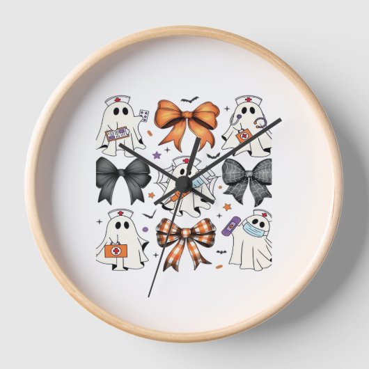 Coquette Halloween Ghost Nurse Klassischer T - Shi Uhr (Vorderseite)