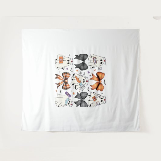 Coquette Halloween Ghost Nurse Klassischer T - Shi Wandteppich (Vorderseite (Horizontal))