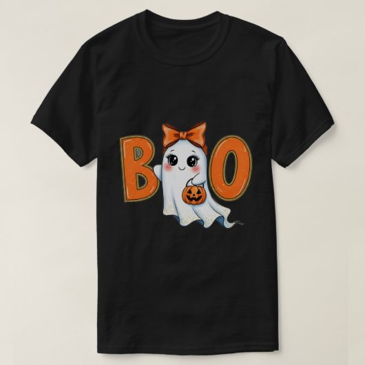 Coquette Halloween Girly Boo Ghost Ästhetik 2025 T-Shirt (Design vorne)