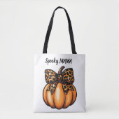 Coquette Halloween Leopart Bow Pumpkin Retro Tasche (Vorderseite)