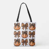 Coquette Halloween Leopart Bow Pumpkin Retro Tasche (Rückseite)