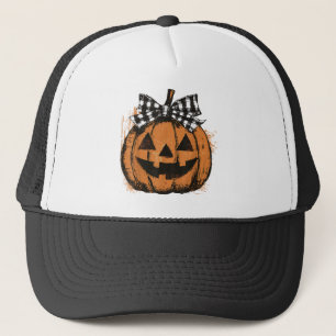 Coquette Halloween Pullover, Retro-Kürbisfeld Truckerkappe