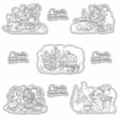 Coquette Halloween Schwarz-Weiß-Version! Aufkleber (Vorderseite)