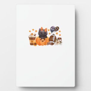 Coquette Halloween Süße Katze Kürbis Football Herb Fotoplatte