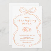 Coquette Hand Drawn Erntedank Abendessen Einladung (Vorne/Hinten)