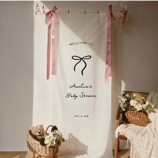 coquette handgezeichnetene Babyparty Banner