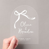 Coquette, handgezogener Bogen Save the Date Acryleinladungen (Insitu (Handheld))