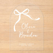 Coquette, handgezogener Bogen Save the Date Acryleinladungen (Vorderseite)