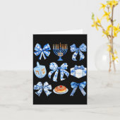 Coquette Hanukkah Bow Jewish Bow Menorah Bow Women Karte (Gelbe Blume)