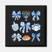 Coquette Hanukkah Bow Jewish Bow Menorah Bow Women Magnet (Vorne)