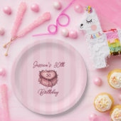 Coquette Heart Birthday Cake Paper Plate Pappteller (Party)