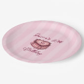 Coquette Heart Birthday Cake Paper Plate Pappteller (Schrägansicht)