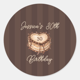 Coquette Heart Birthday Cake Runder Aufkleber