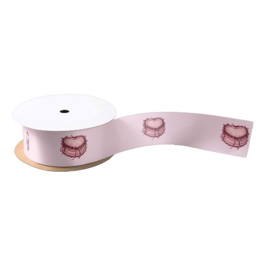 Coquette Heart Birthday Cake Satinband (Spule)