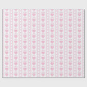 “Coquette Heart & Bow Wrapping Paper – Pink Romant Geschenkpapier (Flach)