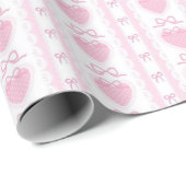 “Coquette Heart & Bow Wrapping Paper – Pink Romant Geschenkpapier (Rolleneckpunkt)