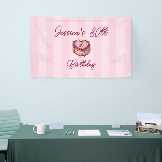 Coquette Heart Cake Banner (Messeveranstaltung)