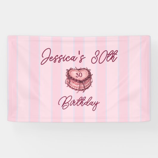 Coquette Heart Cake Banner (Horizontal)